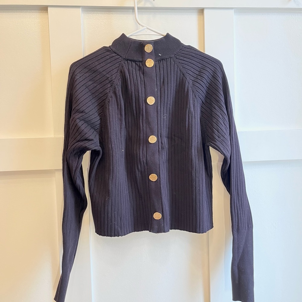 Zara Knit Sweater - Gold Buttons - Long Sleeve - Medium